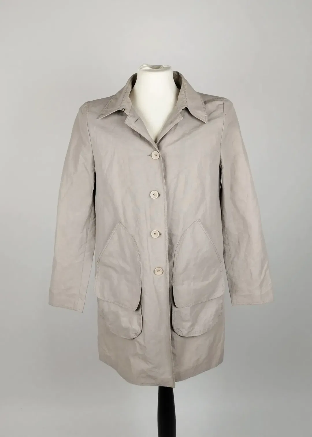 PERSERICO Grauer Mantel - 46, 59% Baumwolle, 36% Polyamidfaser, 5% Metallische Faser - Bild 4