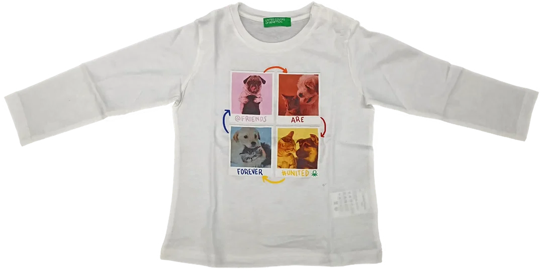 United Colors of Benetton Kindershirt weiß Gr. 82 - Bild 1
