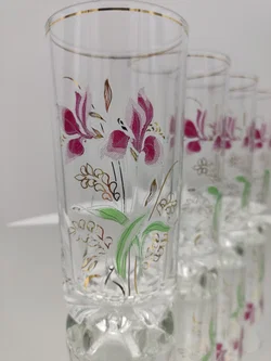 DeValbor Trinkgläser 4er-Set mit Irisblüten | Italienischer Retro-Charme - Bild 2