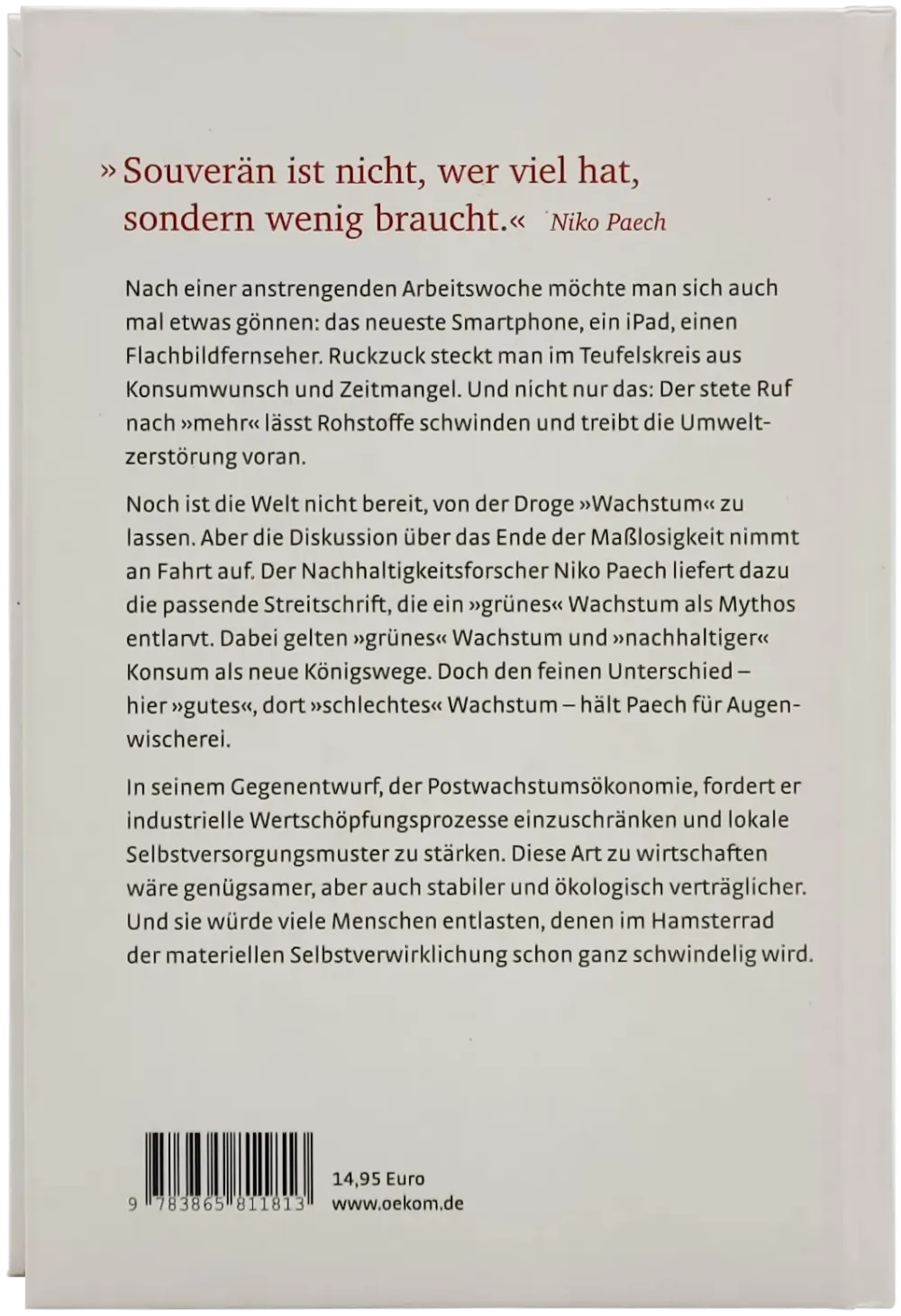 Buch "Befreiung vom Überfluss - Auf dem Weg in die Postwachstumsökonomie" von Nico Paech – Bild 2