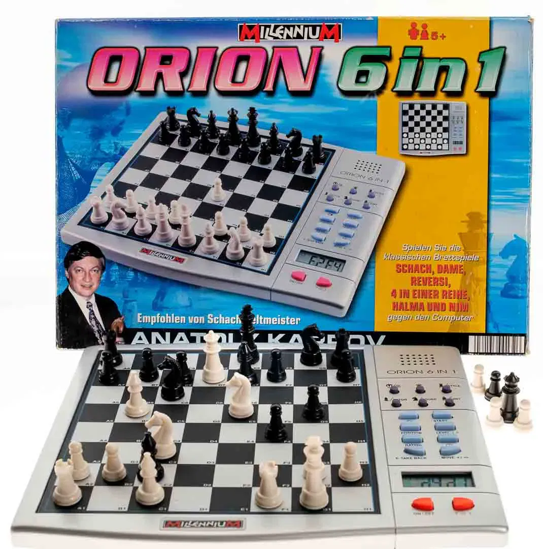 Schach Dame 4 Gewinnt...Millennium ORION 6‑in‑1 Schachcomputer mit OVP - Bild 4