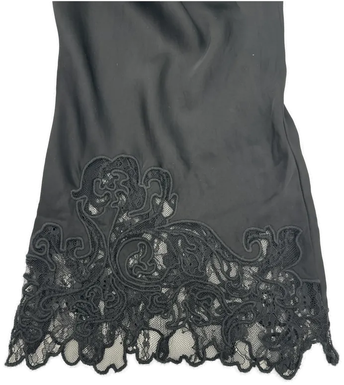 Zara - Damen Satinhose mit Spitzenbesatz - Gr. L – Bild 3