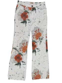 Amanda Damen Hose, weiß/florales Muster - Gr. M - Bild 1