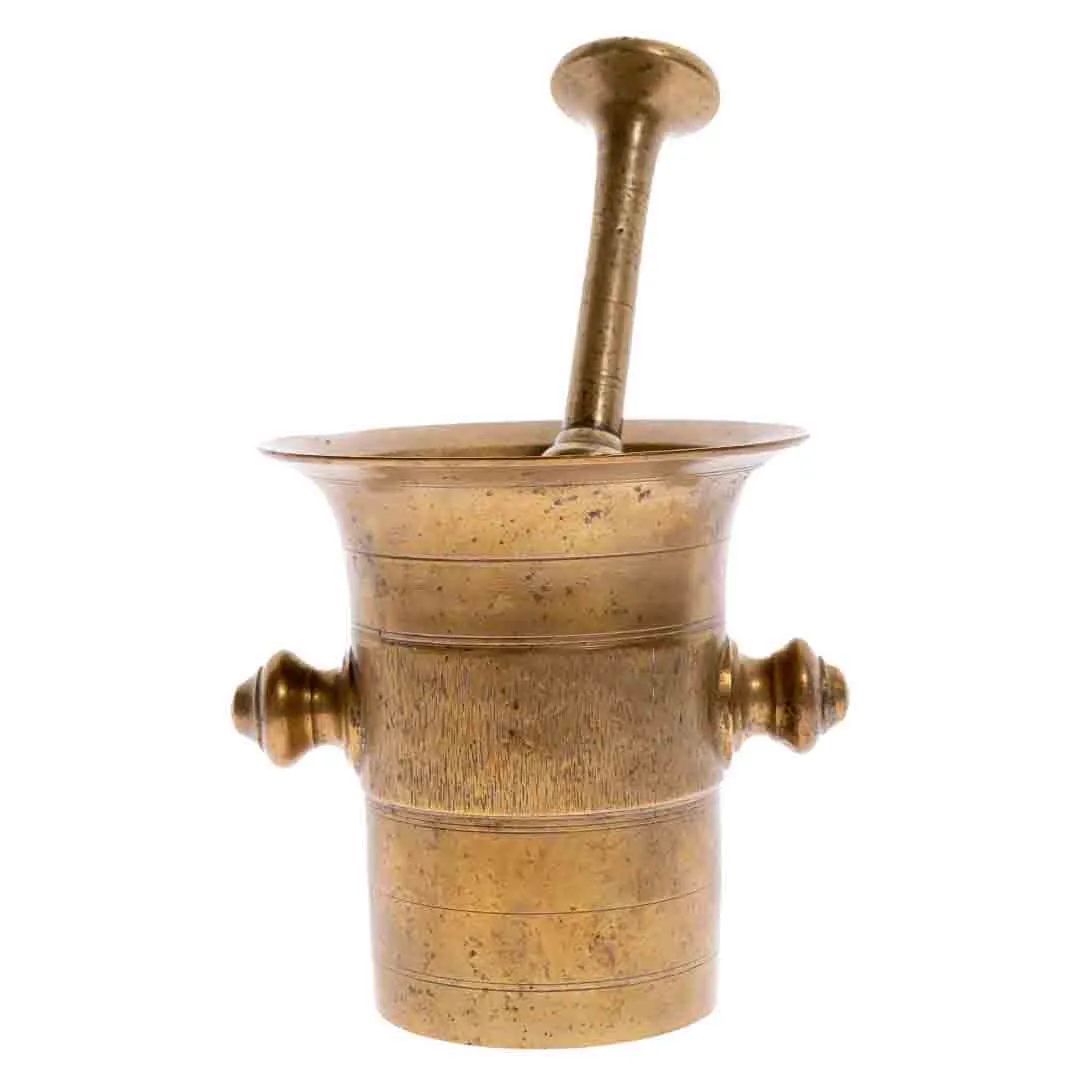 Vintage Apotheker Messing Mörser mit Stößel – Bild 3