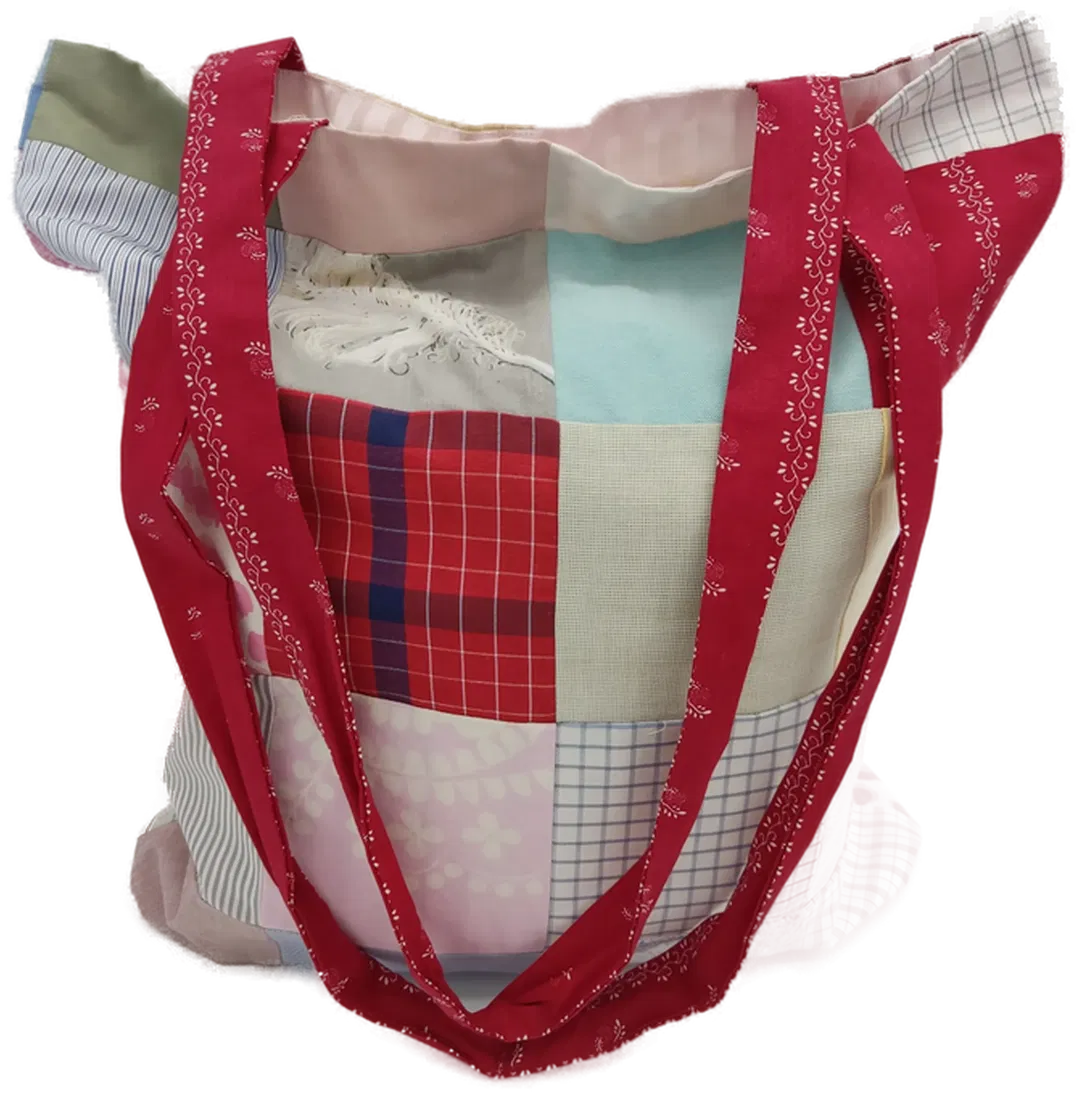 Tragtasche Stoff bunt + Henkel  - Bild 1