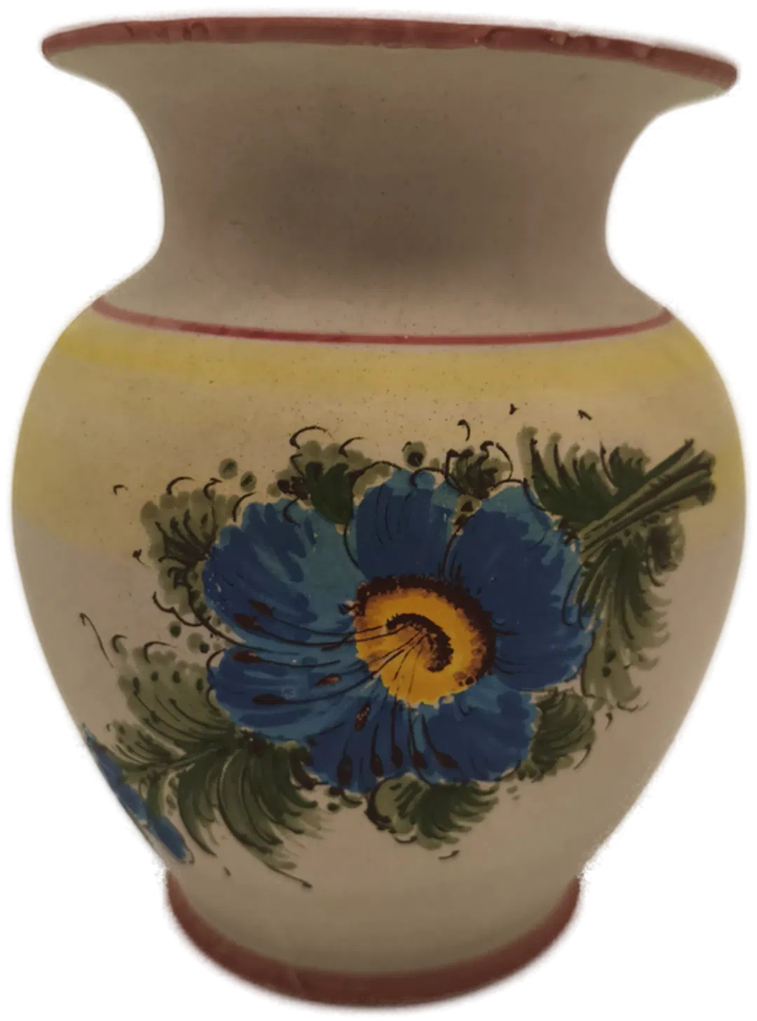 grosse Vase Ton, bemalt - Bild 1