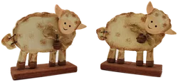 2x Schäfchen-Figuren aus Holz - ca. 7cm hoch - Bild 1