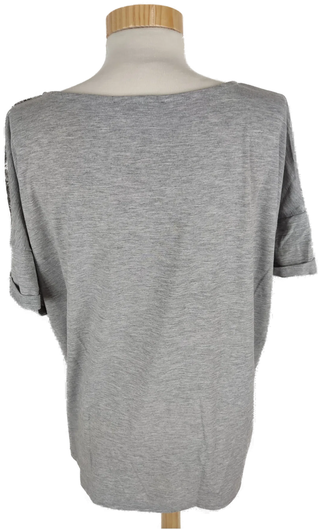 T-Shirt "Yest", kurzarm mit Rundhalsausschnitt, grau/gelb/weiß gemustert, Größe 44 – Bild 3