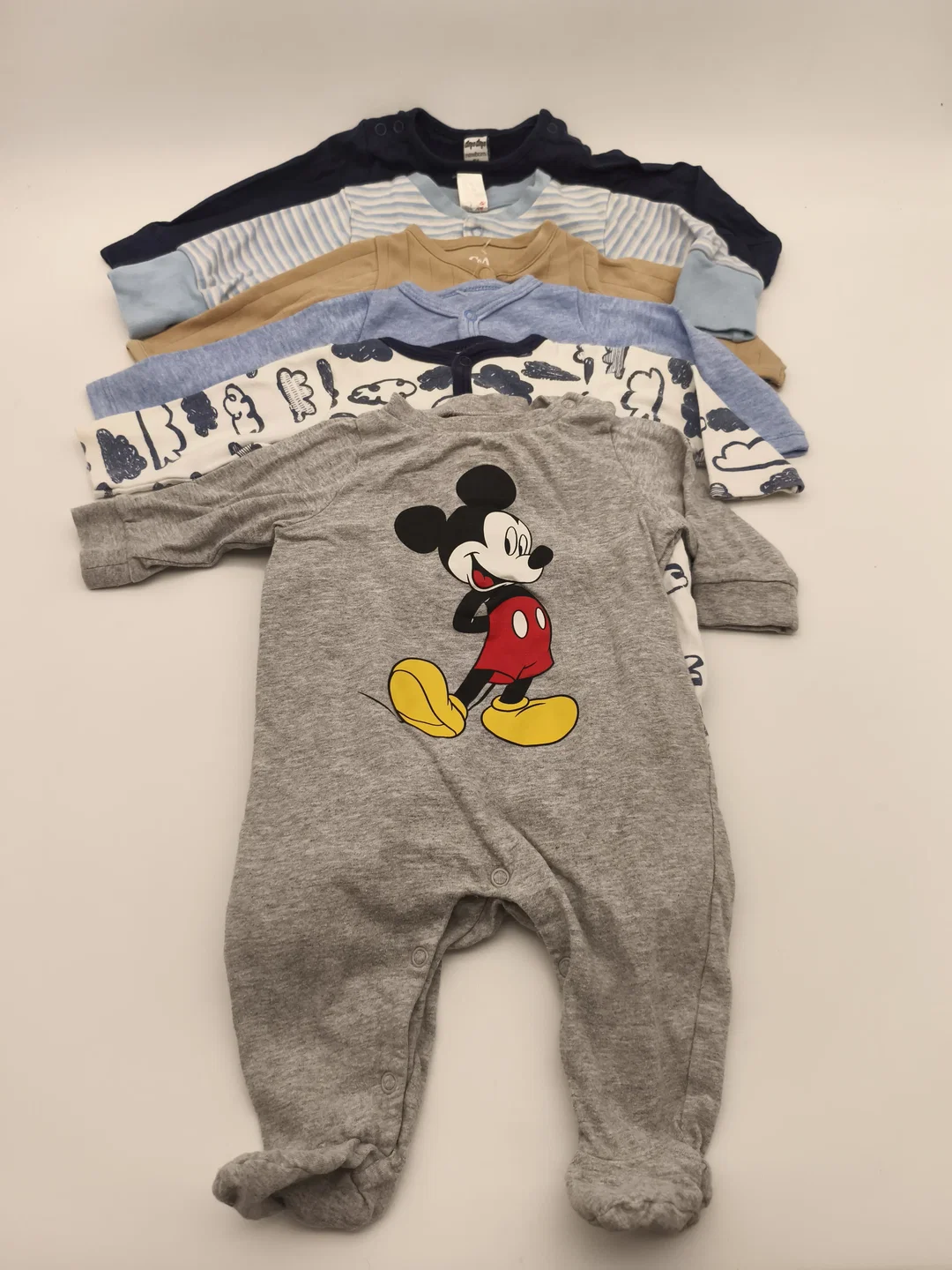 6 Baby Strampelhosen, Strampler langarm, Gr. 50/56 – Bild 1