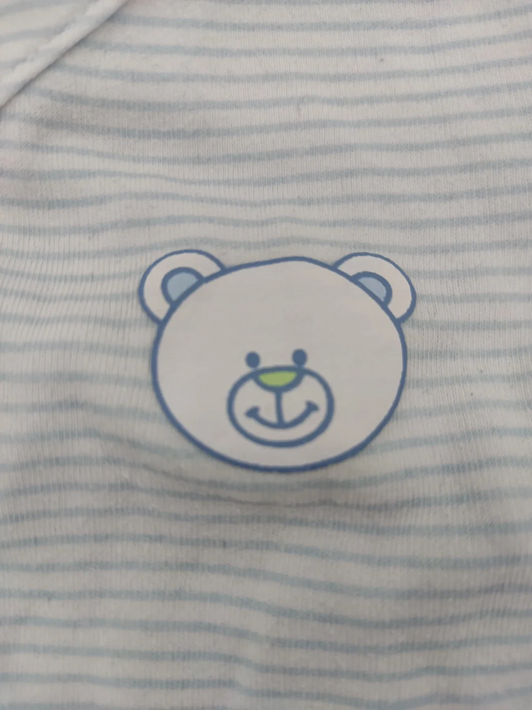 Babybody "babyclub" langarm mit Rundhalsausschnitt, weiß/hellblau gestreift mit Logo, Größe 62 – Bild 2