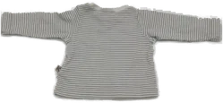 Baby T-Shirt "Kanz" langarm mit Rundhalsausschnitt, weiß/grau gestreift, Größe 50 – Vorschau 2