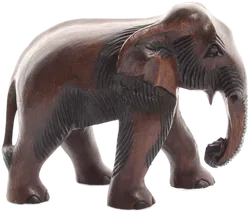 Handgeschnitzter Elefant aus Holz – dunkel – asiatische Deko – ca. 16 cm - Bild 3