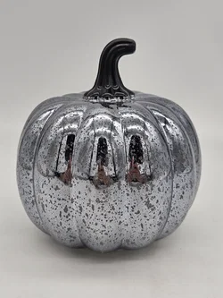 LED-Deko für Halloween "Kürbis silber"