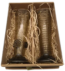 2 mundgeblasene Gläser, tschechische Handarbeit, Replik  - Bild 3