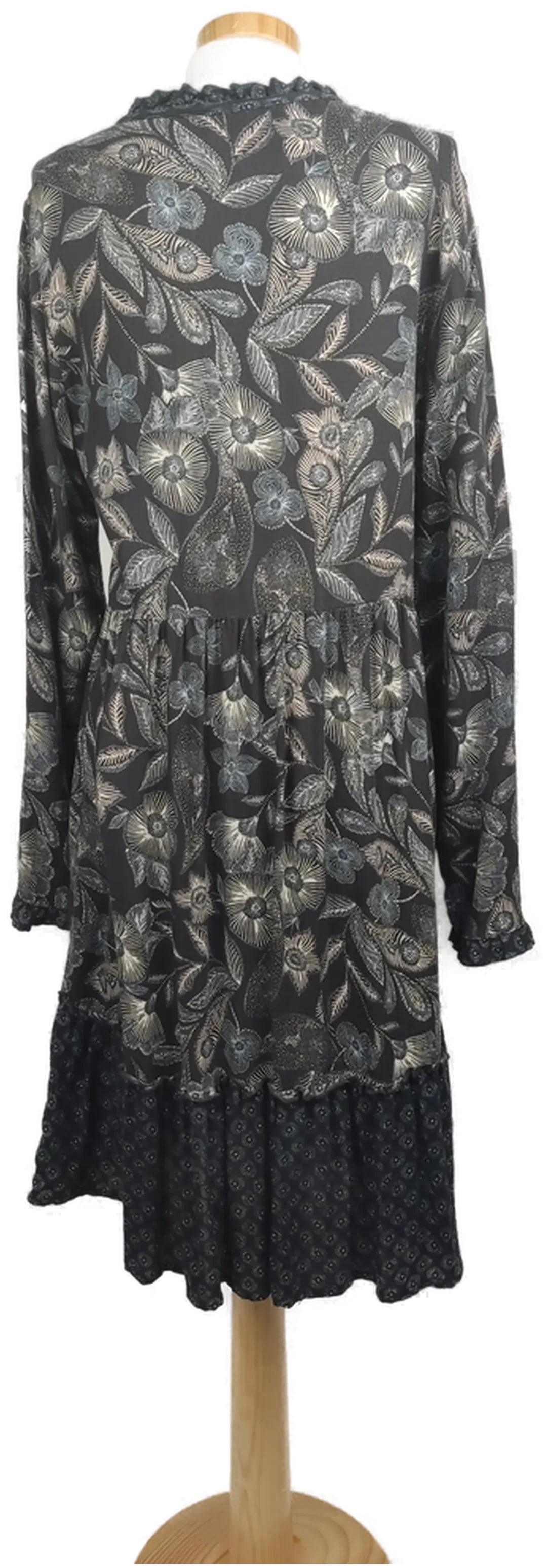 Damenkleid midi geblümt blau-grau - XL/42 – Bild 2