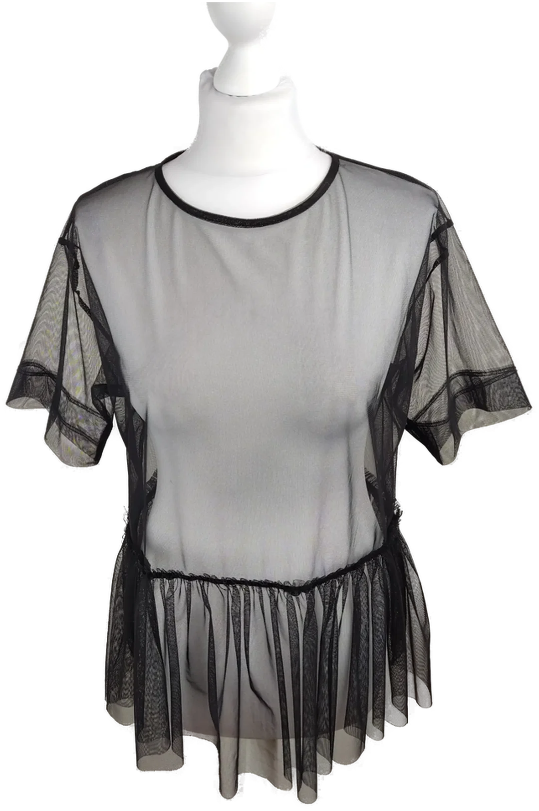 Zara Damen-Oberteil Transparent Schwarz | Abendmode – Bild 1