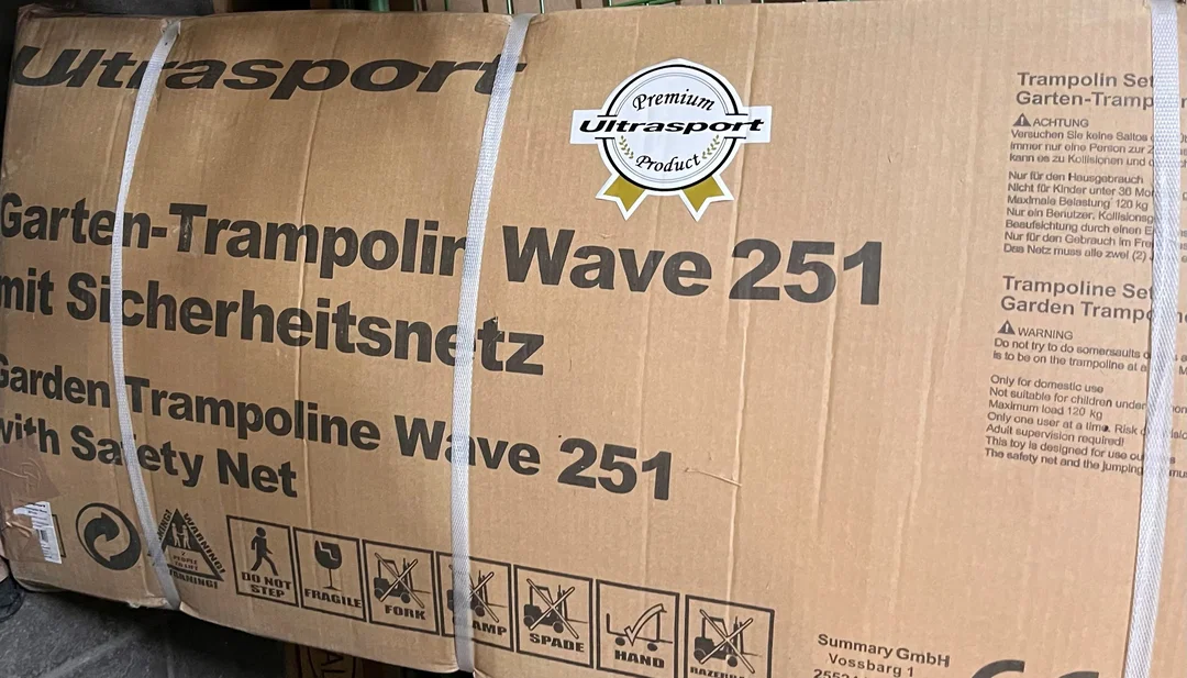 ULTRASPORT Gartentrampolin Wave 251 mit Sicherheitsnetz original verpackt - Bild 1