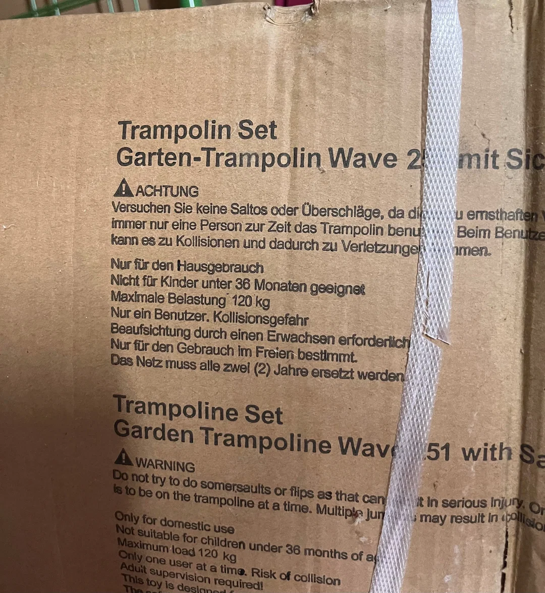 ULTRASPORT Gartentrampolin Wave 251 mit Sicherheitsnetz original verpackt – Bild 2