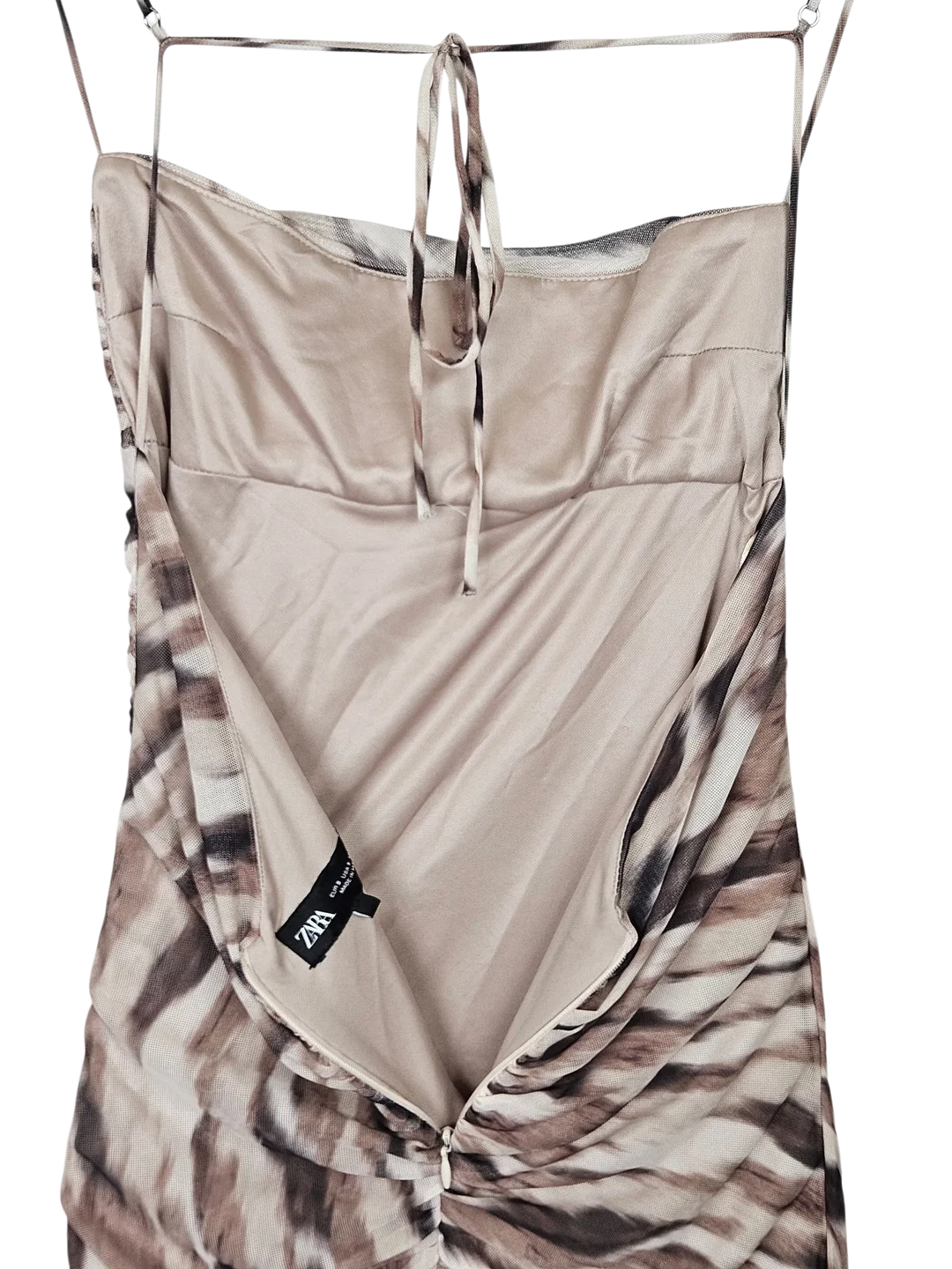 ZARA Damen Maxikleid mit Animal Print, braun - Gr. S – Bild 4