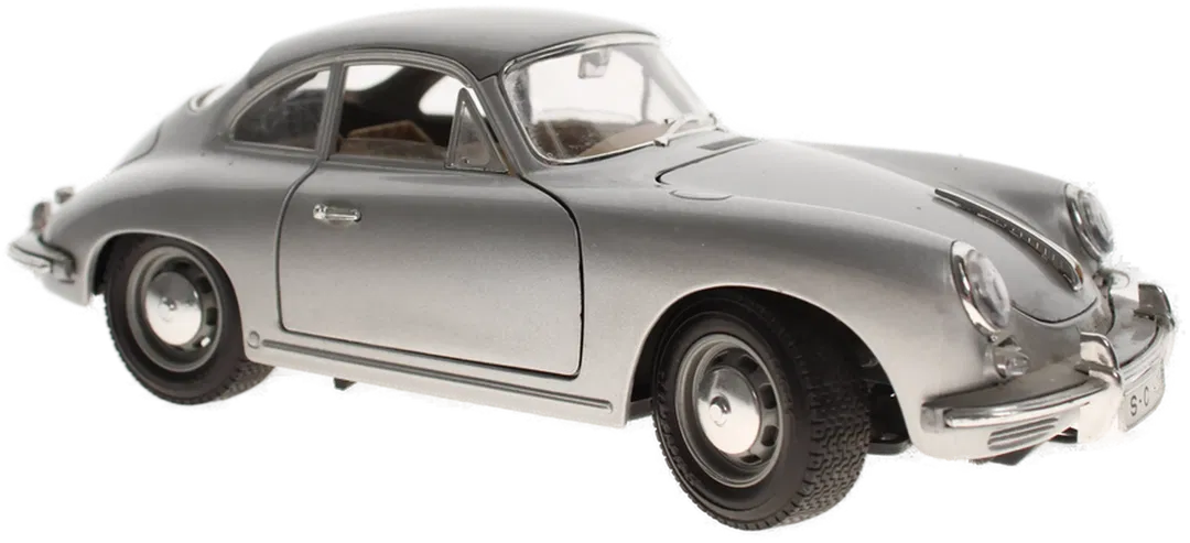 Burago Porsche 356 B – Maßstab 1:18 – Silber – Modellauto Diecast – Made in Italy - Bild 1