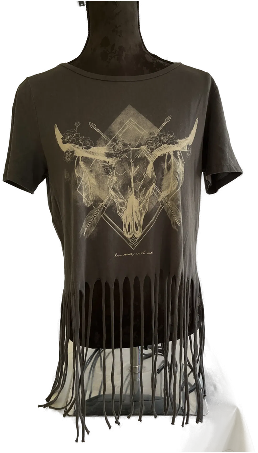 ONLY Shirt mit Fransen Damen Gr. L - Bild 1