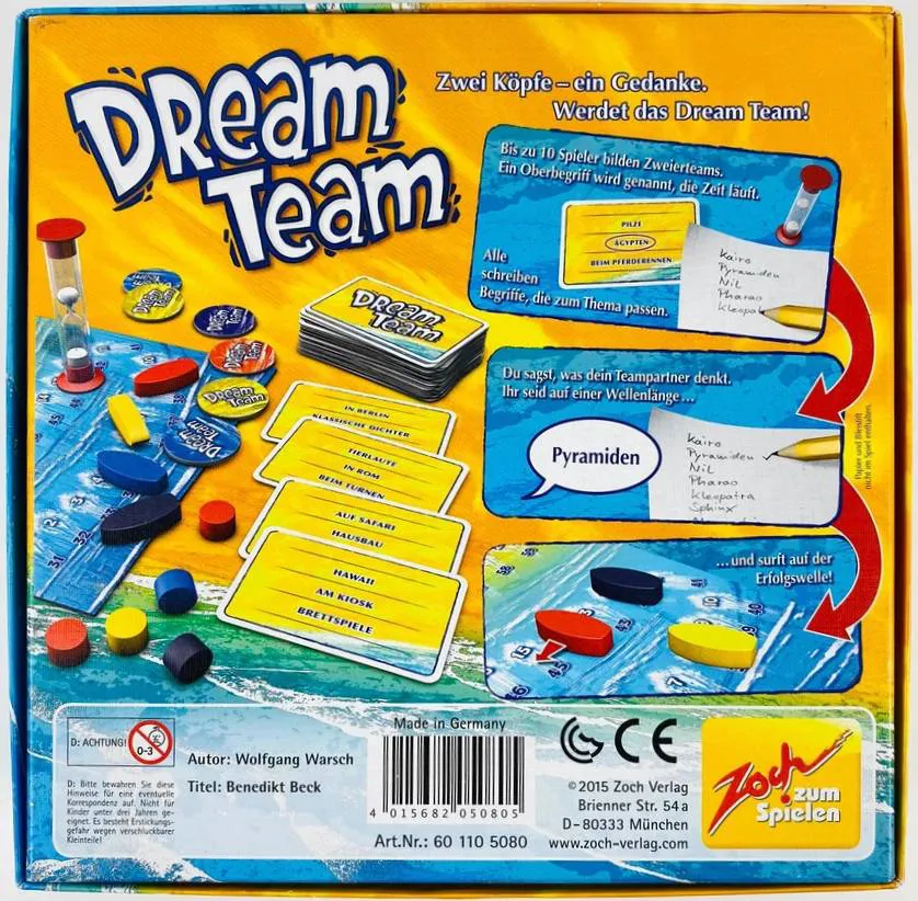 Dream Team – Auf einer Wellenlänge (Zoch Spiele 2005) NEU & original verschweißt – Komplettes Party- & Kommunikationsspiel – Bild 3