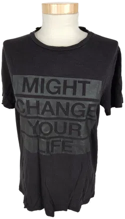 AMISU Damen T-Shirt XS, schwarz, bedruckt - Bild 1