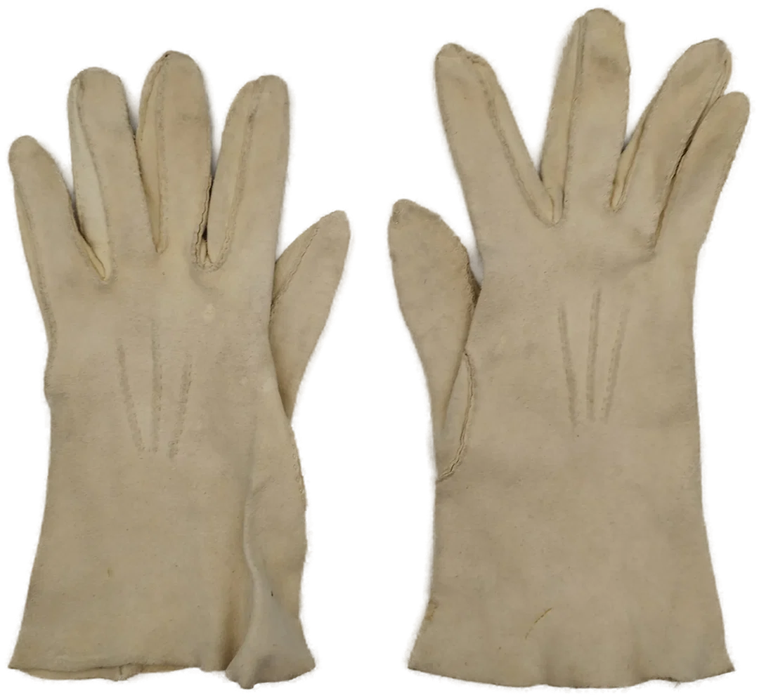 Antiquarische Handschuhe - creme-weiß / ca. 22cm größ - Bild 1