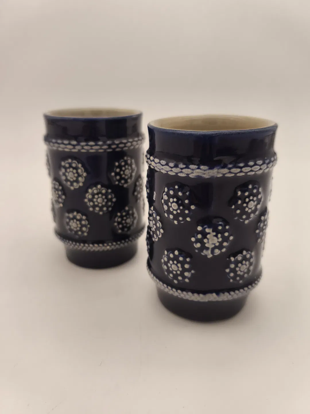 2 Keramikbecher, blau, Landhaus Cottage Style - Bild 4