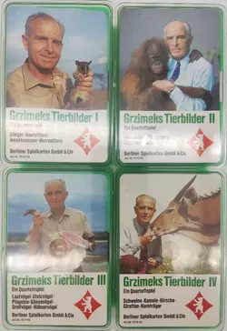 Grzimeks Tierbilder 1 bis 4 - Vintage Quartettspiel - Berliner Spielkarten - Bild 1