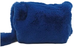 Umhängetasche aus Kunstpelz blau - Bild 2