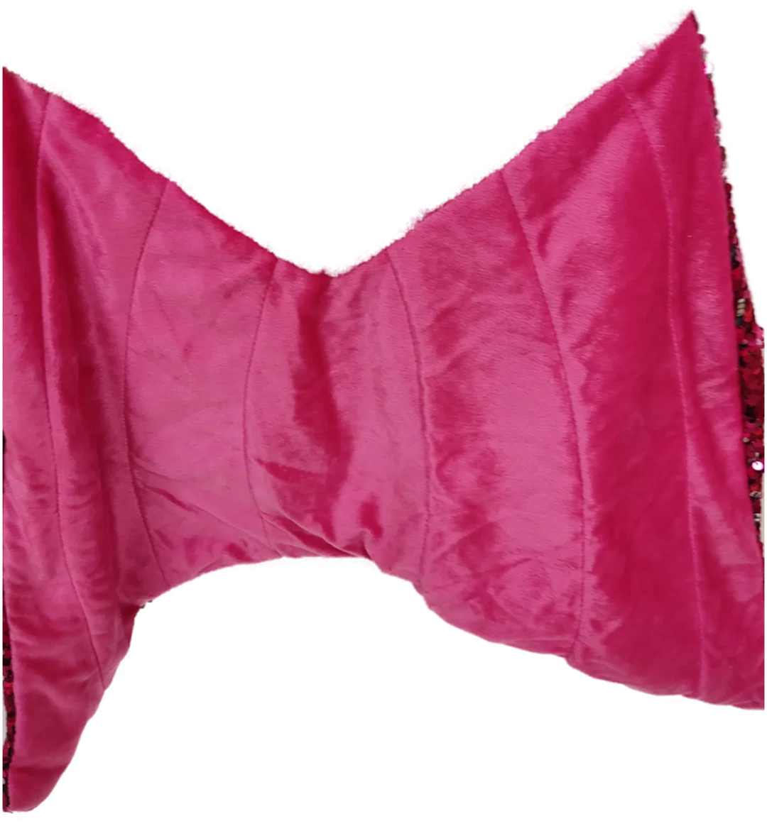 Meerjungfraudecke, pink mit Paillettenflosse, Plüsch, Größe 60x150 cm – Bild 2