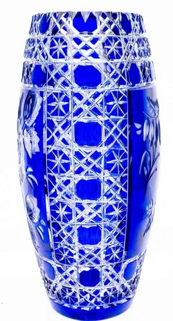 Bleikristallvase blau, groß Höhe 26cm - Bild 2