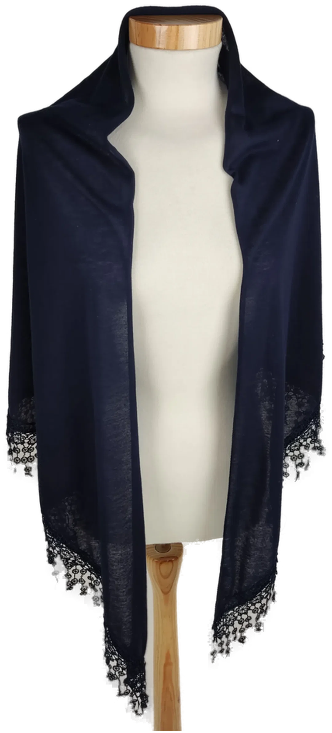 Dreiecktuch mit Spitze, dunkelblau, Größe ca. 180 x 120 x 120 cm - Bild 1