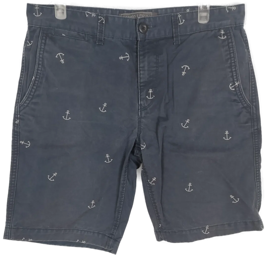 Shorts "Angelo Litrico", blau mit Taschen und Aufdruck, Größe M (geschätzt) – Bild 1