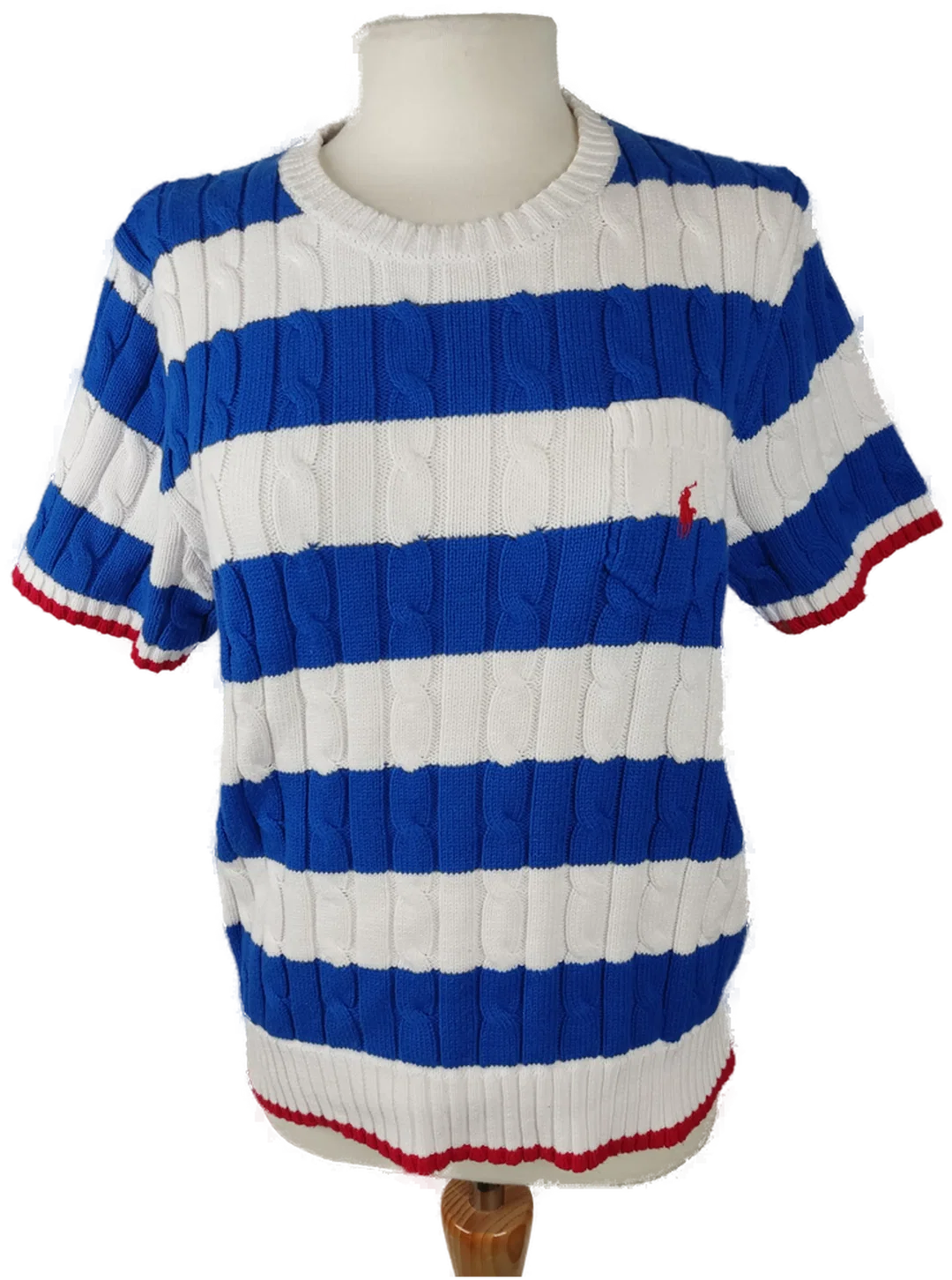 Polo Ralph Lauren Kurzarm Strickpullover Gestreift | Wie Neu Größe M/38 – Bild 1