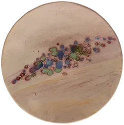 Handgefertigter Keramik-Krug & Teller – Pastellfarben mit abstraktem Blüten-/Blasendekor - Bild 4