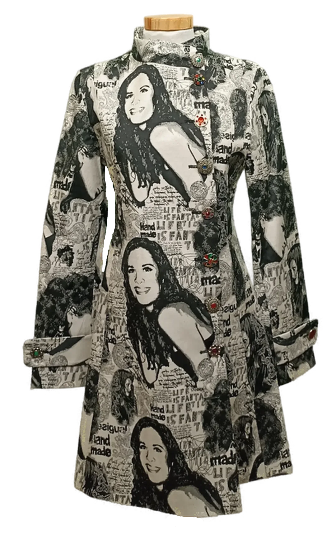 Desigual Damen Mantel gemustert schwarz/weiß Gr. M - Bild 1