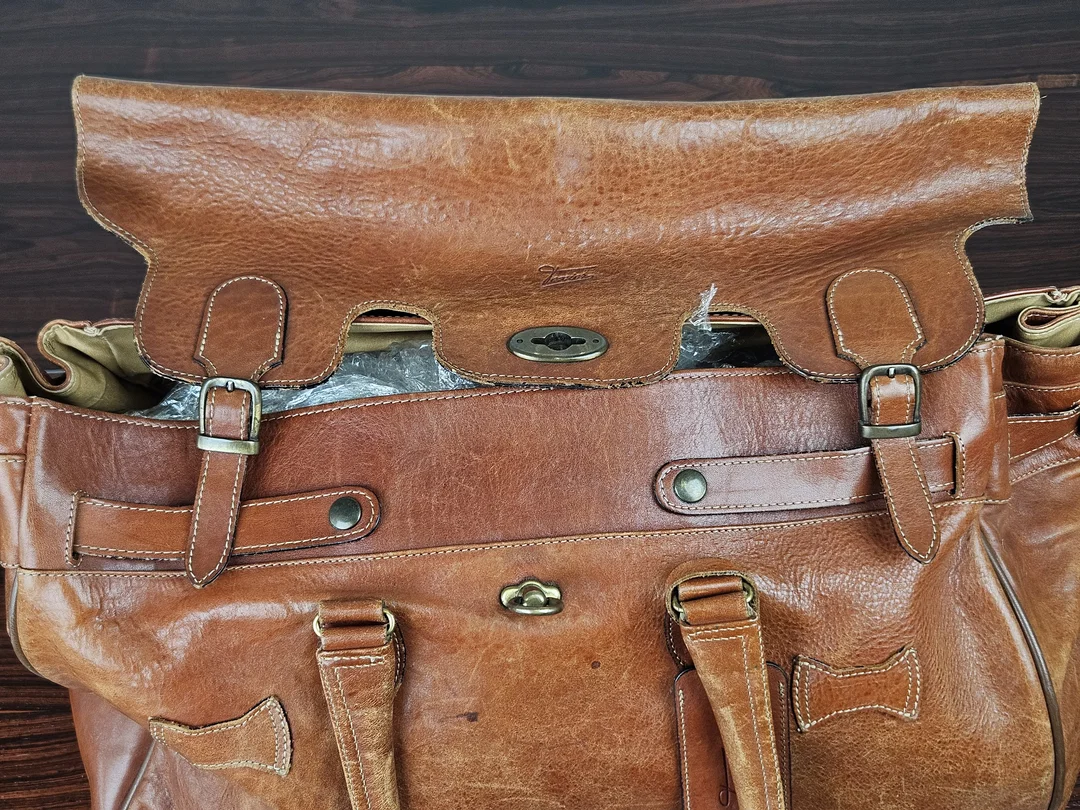 Texier Vintage Leder Reisetasche, braun  – Bild 7