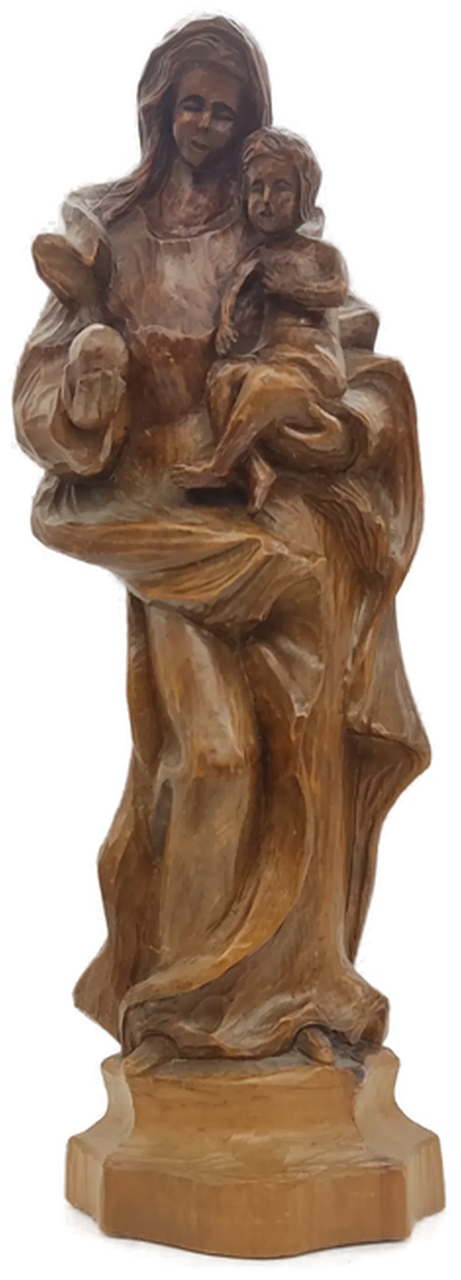 Handgeschnitzte Holzfigur mit Maria und Jesuskind, Höhe ca. 42cm - Bild 4