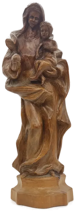 Handgeschnitzte Holzfigur mit Maria und Jesuskind, Höhe ca. 42cm - Bild 1