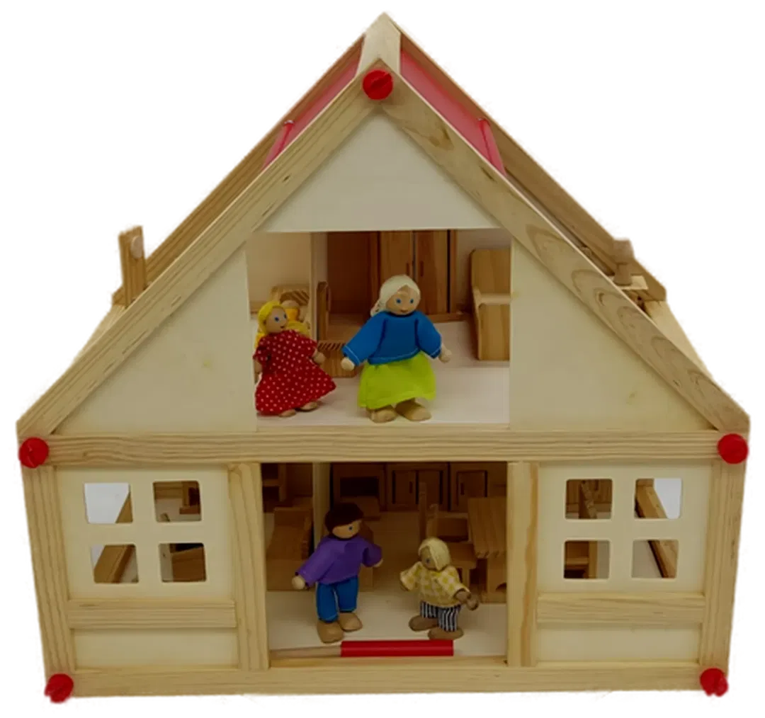  Small Foot Puppenhaus mit Möbeln, 2 Etagen, Rollenspielzeug für Kinder, aus Holz, inkl. Einrichtung, ab 3 Jahren - Bild 4