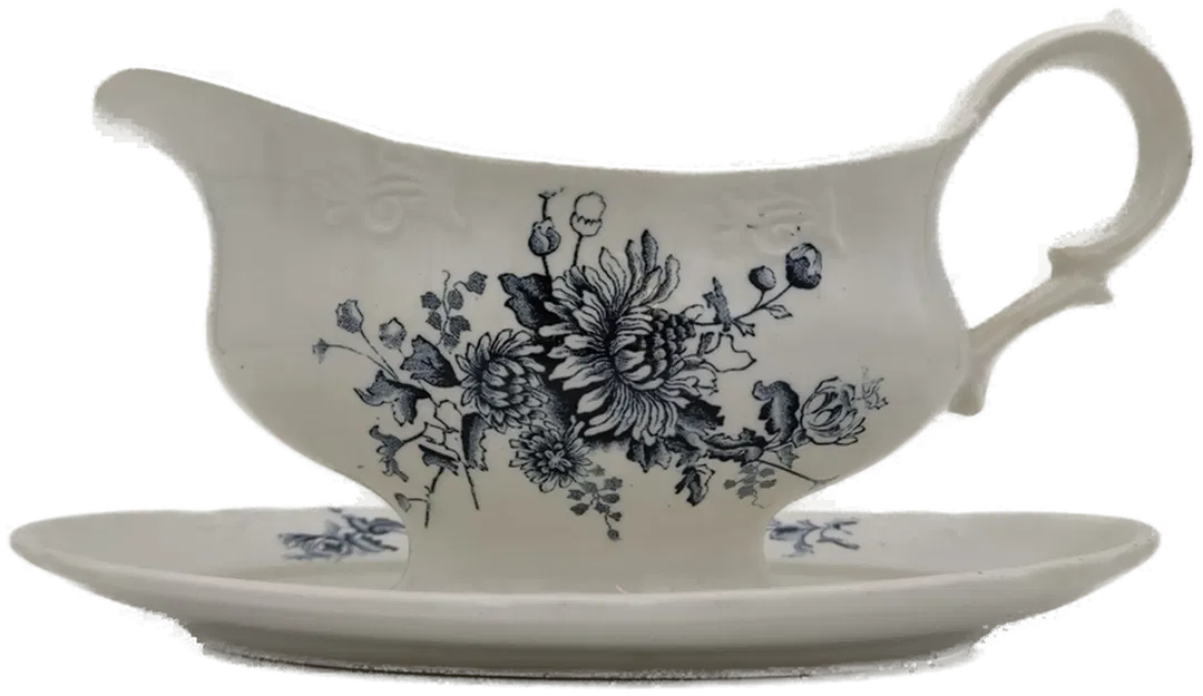 Egersund Sauciere  blau geblümt  - Bild 4