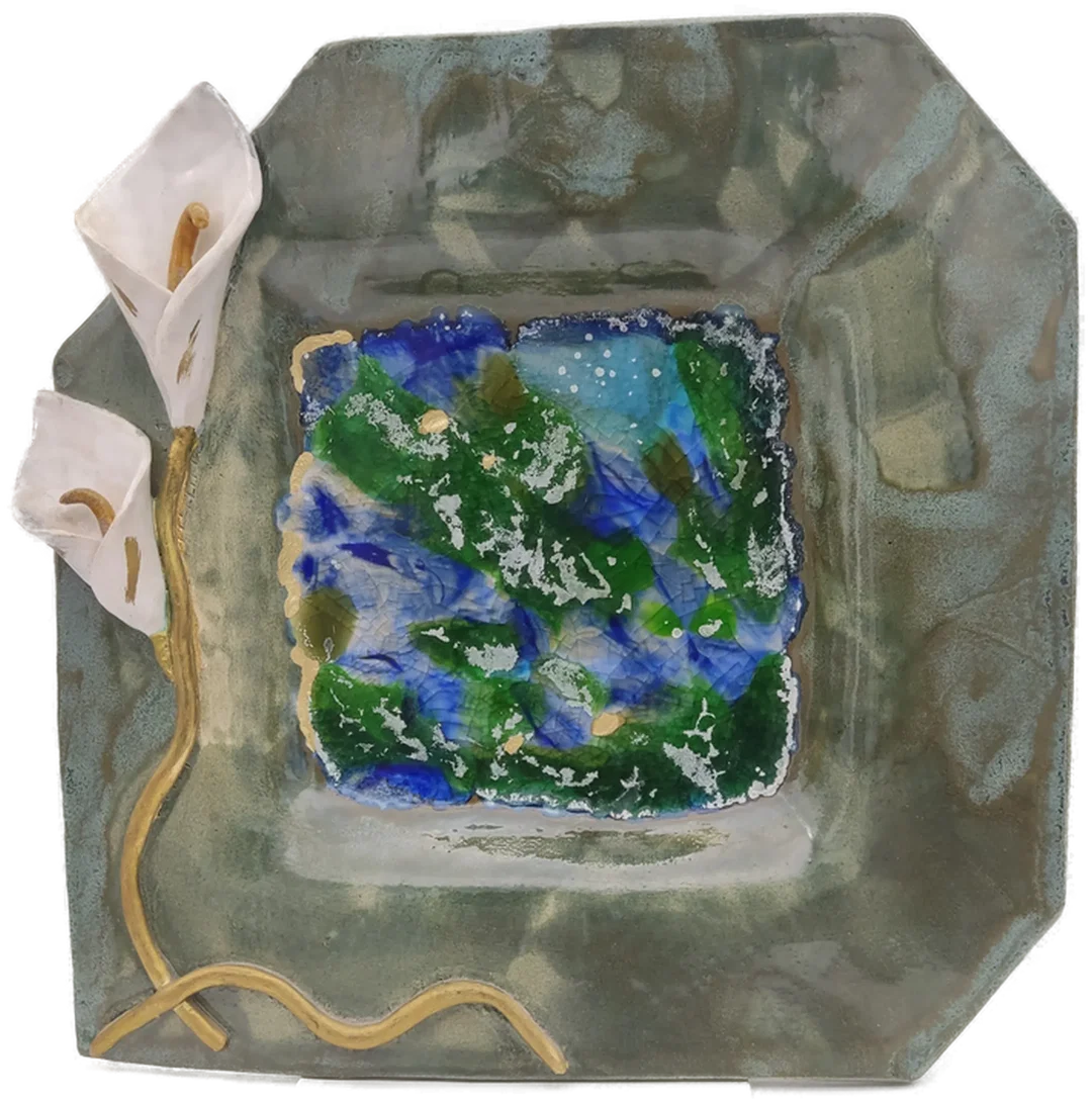 Keramik-Schale Schmelzglas-Inlay | Deko-Statement - Bild 1