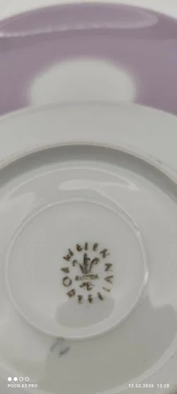 Lilien Porzellan Kaffee-Untersetzer 2er Helllila | Retro-Schatz - Bild 5