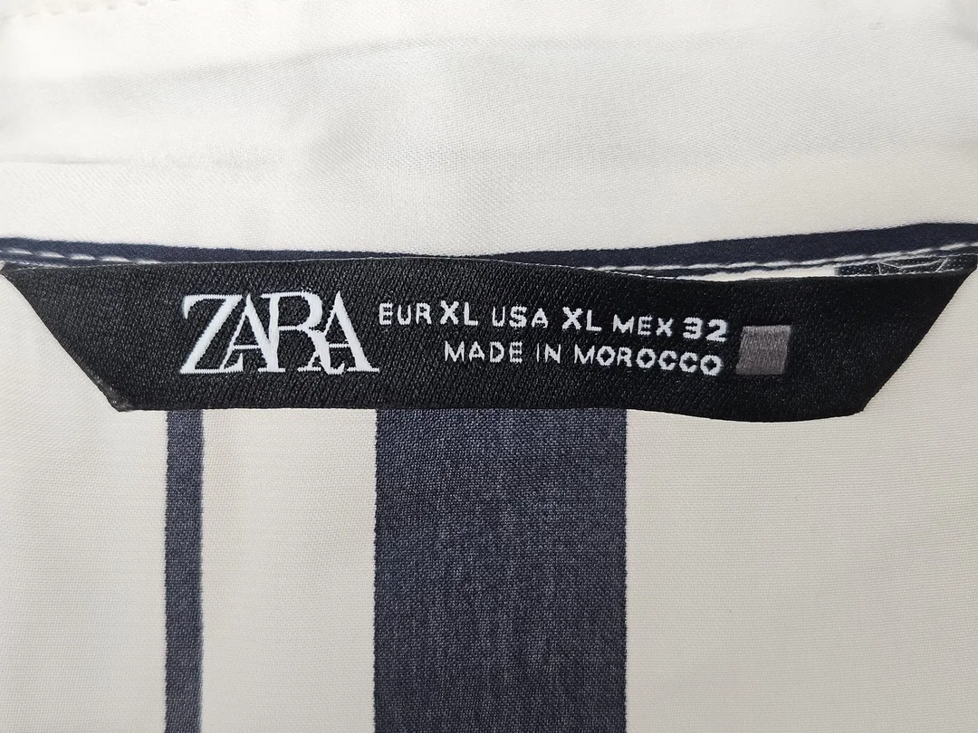 ZARA Damen Bluse mit Streifen, weiß - Gr. XL – Bild 4