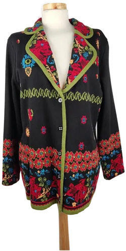 Mona Damenjacke schwarz gemustert - XL/42 - Bild 1