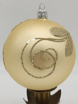 6 Stk. große Glas-Christbaumkugeln mit edler Verzierung - Bild 6