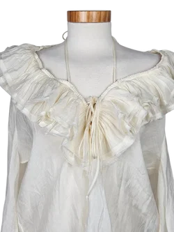 ZARA Damen Bluse, off-weiß - Gr. L - Bild 4