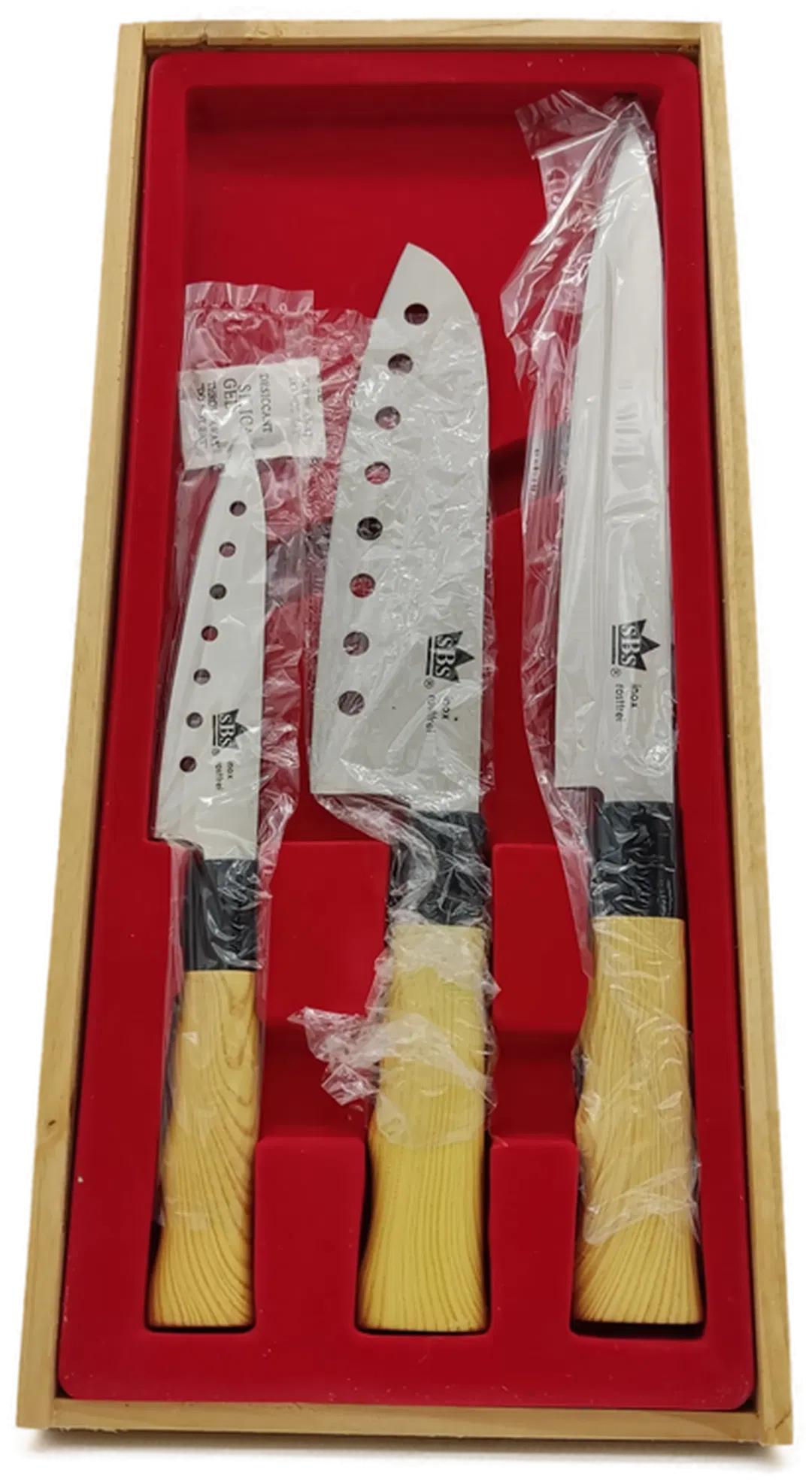 3 Messer - SBS Inox Rostfrei Messerset in Holzbox neu - Bild 4